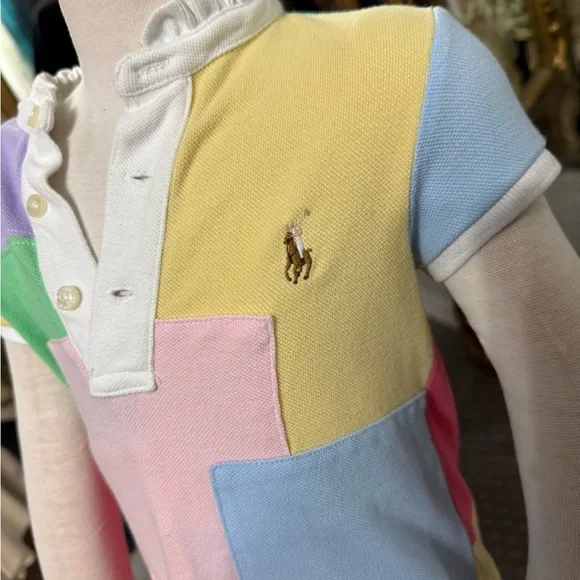 Polo by Ralph Lauren Kids Colorful Patchwork Polo Dress - Picture 3 of 4